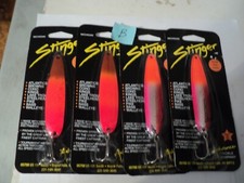 4 - MICHIGAN STINGER SPOONS (MIXED COLORS) NIP LOT B SILVER PLATED