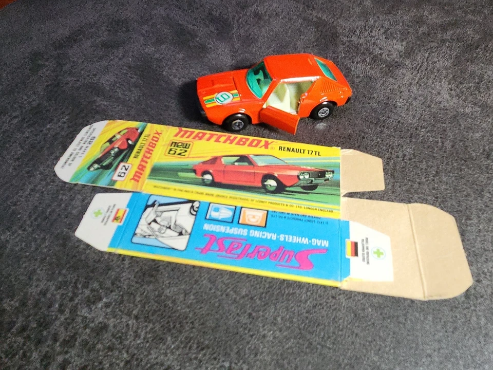 Caja de cerillas Lesney Superfast No. de colección 62 C Renault 17TL '6' con Orig. Caja Foto 2 de 4