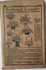 Vintage Butterick Transfer 184 Floral Embroidery Motifs Patterns FF