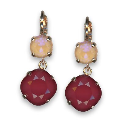 Earrings by Mariana My Treasures Coll. Stunning Red and Peach Swarovski Crystals
