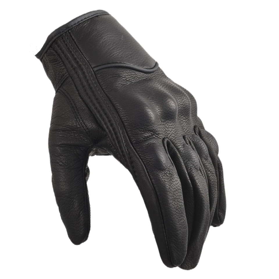 Motorcycle Gloves Motorbike Full Finger Genuine Goatskin Leather Dirt Bike Glove - Image 3 of 4