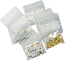 125pk 6 Mil Sturdy Pill Bags BPA Free Pill Pouch 3 x 2.75 Inch Write-on Label
