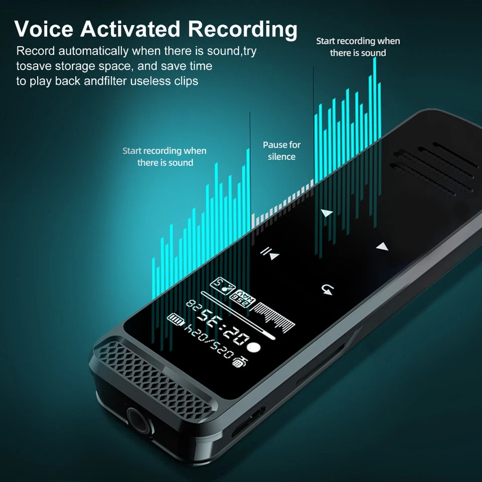 Mini HD Voice Activated Spy Digital Sound Audio Recorder MP3 Player w/Earphones - Image 3 of 4