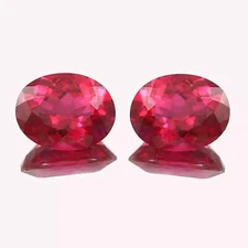 Natural Ruby Red 70 Ct Mozambique Oval Cut Certified Loose Gemstone Pair