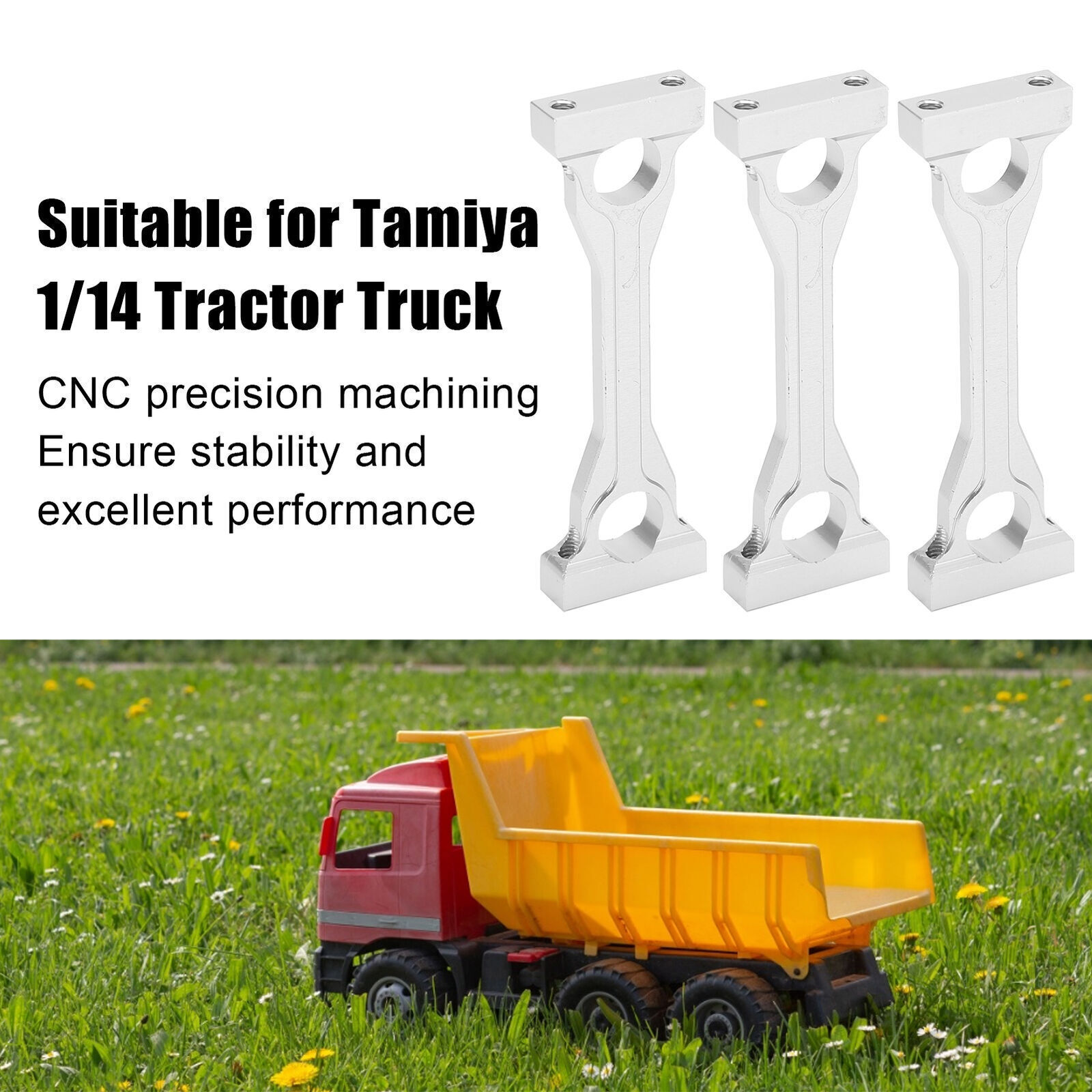 3Pcs Aluminum Alloy Middle Chassis Mount for Tamiya 1/14 Remote Control Tractor