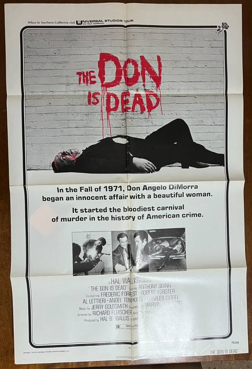 THE DON IS DEAD 1973 MOVIE POSTER 27x41 ANTHONY QUINN, FREDERIC