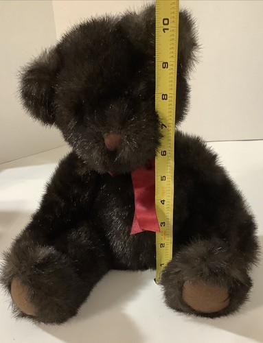Russ Berrie Dickens Black Teddy Bear Red Bow Tie Plush Soft Stuffed Animal - Picture 9 of 10