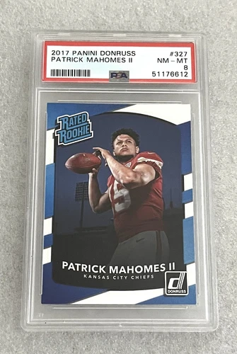 2017 Donruss Patrick Mahomes II Rated Rookie RC #327 PSA 8 Chiefs