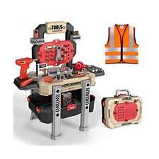 Deejoy Kids Tool Bench with Realistic Tools and Electric Drill, 79 Pcs Transf...