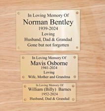 Personalised Bench Plaque, Memorial Plaque, All Weather Commemoration