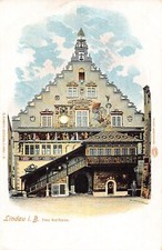 L024 Germany Lindau im Bodensee City Hall Chromo Litho vintage postcard