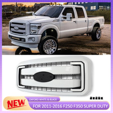 Oxford White Front Bumper Lariat Grille For 2011-2016 Ford F250 F350 Super Duty