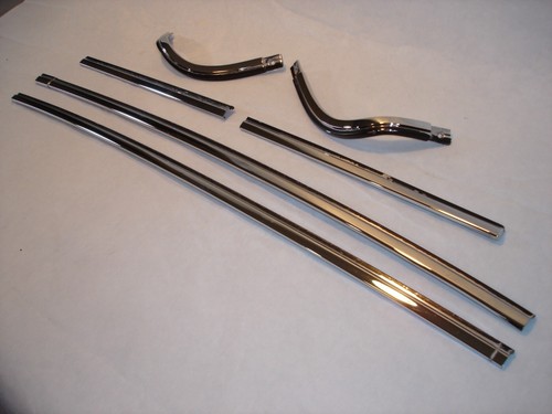 1989-1993 CADILLAC COUPE DEVILLE SOFT VINYL TOP CHROME TRIM SURROUND - 6 PC - Picture 4 of 11