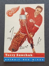 SHARP 1954-55 Topps Detroit Red Wings Hockey #58 Terry Sawchuk card - $800.00 !!
