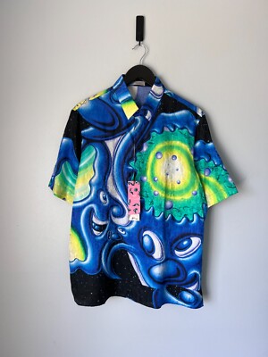 Dior Kenny Scharf Oblique Logo Silk Shirt - Size 39 - NEW - Made in Italy