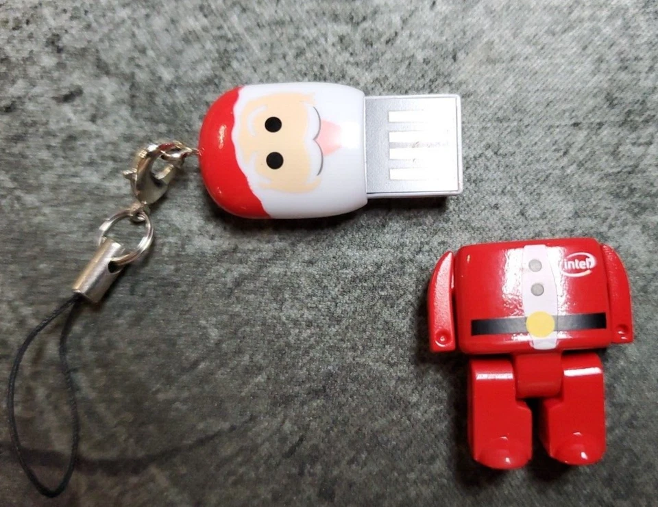 Intel Santa Claus Micro People 4GB Vtg USB Flash Drive Christmas Tree Ornament - Image 2 of 4