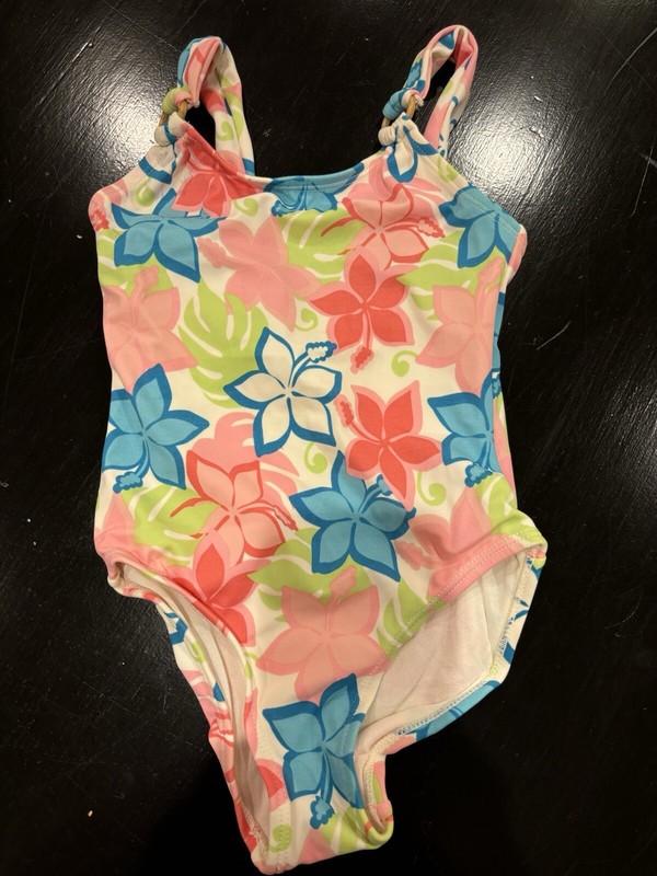 Gymboree Swimsuit 4 Summer Vacation Tropical Floral Girls - Matching Hat Avail