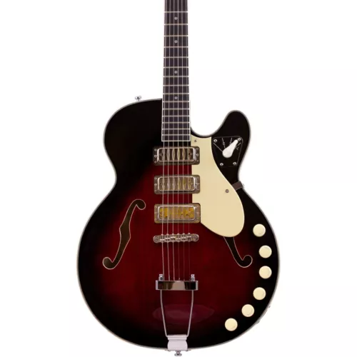 Airline H59 Vintage Redburst - Harmony-inspired Semi-Hollow Electric Guitar NEW!