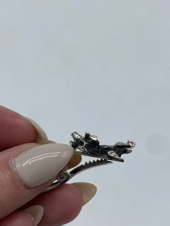 EMMONS Tie Clip Clasp Dog Puppy Irish Setter Silver Tone Gordon English Vintage - Image 3 of 4