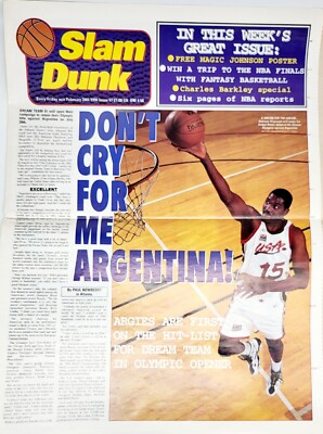 1996 EUROPEAN NBA SLAM DUNK MAGAZINE DREAM TEAM USA 3 SHAQUILLE O