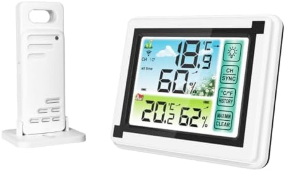 Sensore Umidità Wireless Touch Screen - Termometro Monitor Professionale