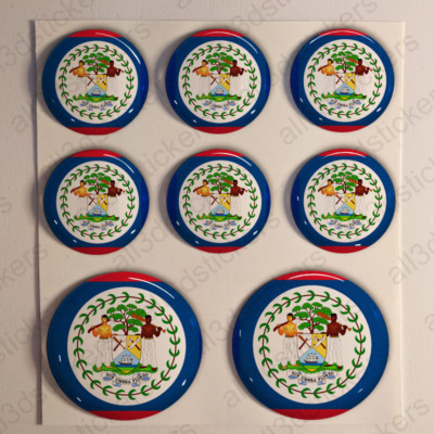 Belize Air Force Adhesive Roundel Cockade 3D Stickers Flag Resin Domed 