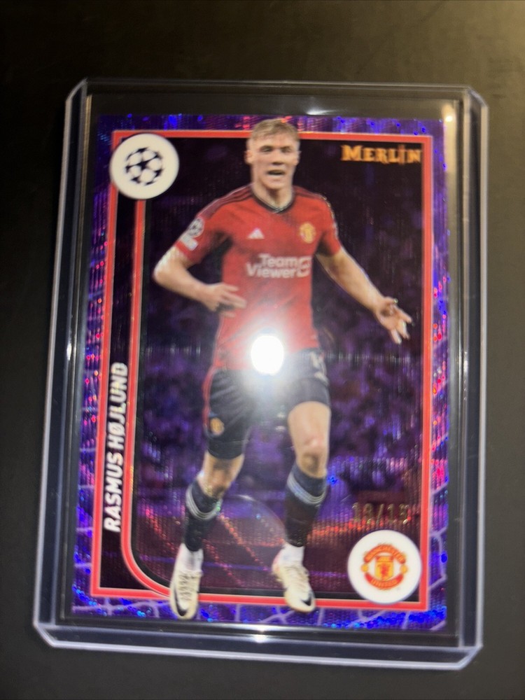 ⚽️ 2023-24 RASMUS HOJLUND TOPPS MERLIN CHROME PURPLE /15