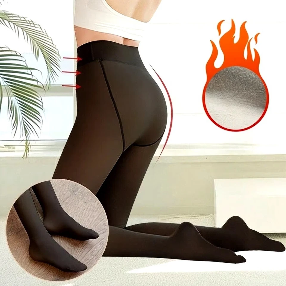 PANTIMEDIAS MUJER FORRADAS TÉRMICAMENTE TRANSLÚCIDAS MEDIAS INVIERNO POLAR MEDIAS Foto 4 de 4