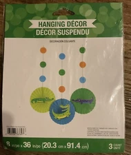 Alligator Party Hanging Decorations Paper 3 Pack 36" x 8" Party Decorations