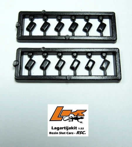 1/32 - 12 LEFT SIDE RECTANGULAR MIRRORS - RESIN SLOT SCRATCH KIT &