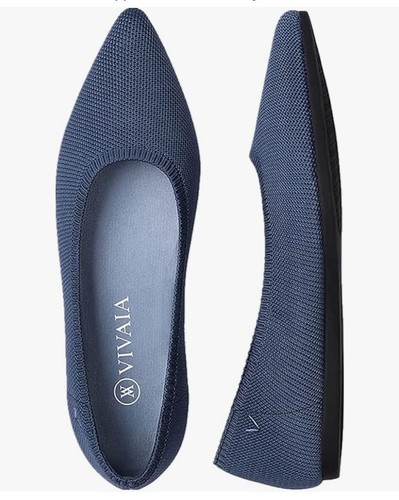 VIVAIA Sz 9.5 Elle Women Casual Flat Washable Ballet Shoe Pointed Toe Style