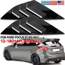 2x Gloss Black Window Louver Rear Side Vent Cover For 12-18 Ford Focus St Rs Mk3
