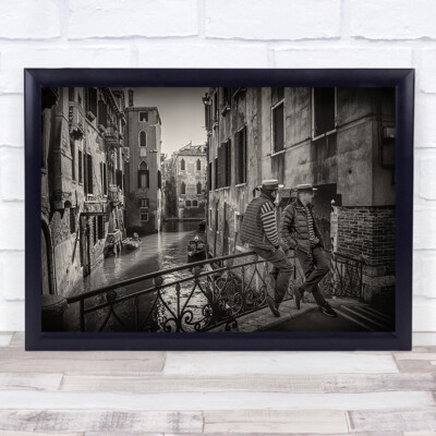 Gondolieri Venedig Italien Reise Tourismus Urlaub Kanal Wandbild Kunstdruck