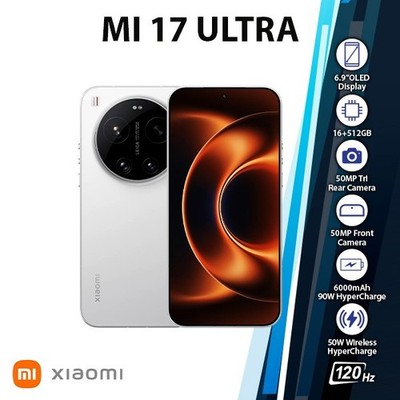 Xiaomi 17 Ultra 5G Android Cell Phone (16GB+512GB/WHITE/Dual SIM/Unlocked)