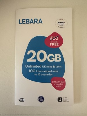 Lebara SIM Card UK 1st Month Free Pay as You Go 4g/5g Standard/Micro/Nano SIM