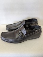 Salvatore Ferragamo Horse Bit Driving Shoes Loafers Black Did Buckle Size 9