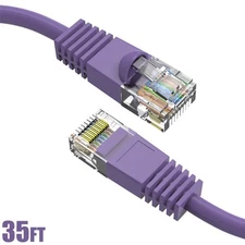 35FT Cat5E Network LAN Ethernet Modem UTP Snagless Patch Booted Cable Purple