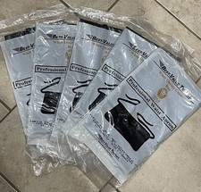 A LOT OF 5 BLACK PROFESSIONAL WAIST APRONS  SIZE 12 WITH 3 POCKETS NEW 