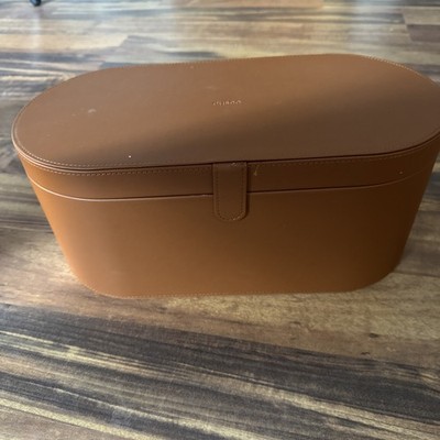 DYSON Airwrap Styler Leather Storage Hard Box Cognac Brown CASE ONLY