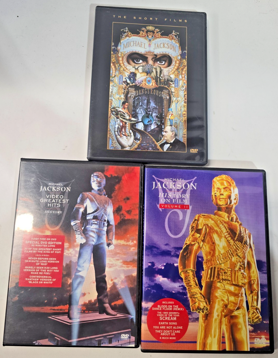 Michael Jackson DVD Lot Dangerous Short Films + HIStory Vol 1 & 2