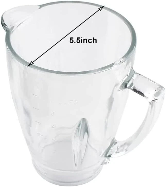 Replacement Parts Glass Jar with Lid, Compatible with Oster Pro 1200 Blender, Cl