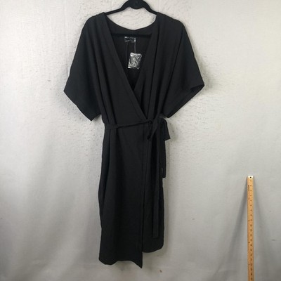 ASOS Design Dress Womens 22 Black Wrap Belted Midi Kimono Sleeve Curve V Neck | eBay ASOS Design Dress Womens 22 Black Wrap Belted Midi Kimono Sleeve Curve V Neck | eBay