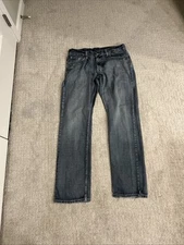 Flypaper Jeans Mens 34x34 Blue Straight Light Distressed Rockabilly Retro