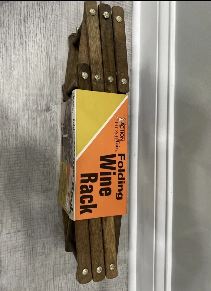 Vintage Wood Wine Rack 8 Bottle Collapsible Accordion Foldable Expandable 1976 - Image 3 of 4