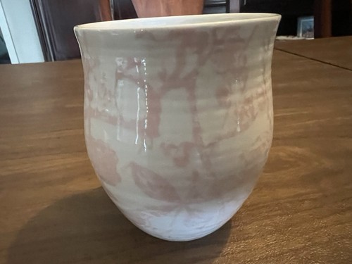 Anthropologie HOMEGROWN Monogramm Initiale A Buchstabe Blumen Kaffeebecher Tasse rosa - Bild 5 von 7