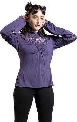 Gothicana by EMP Damen lilanes Langarmshirt mit Rundhals