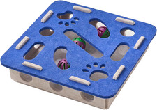 Interactive Cat Puzzle Feeder Toy - Felt Maze Box with 3 Jingle Balls for Ind...