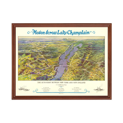 Old Map of Lake Champlain, NY 1932 - Vintage Lake Champlain