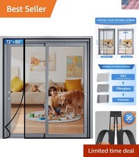 Magnetic Screen Door Mesh Left Right Side Opening Upgraded PET Material Mesh ...
