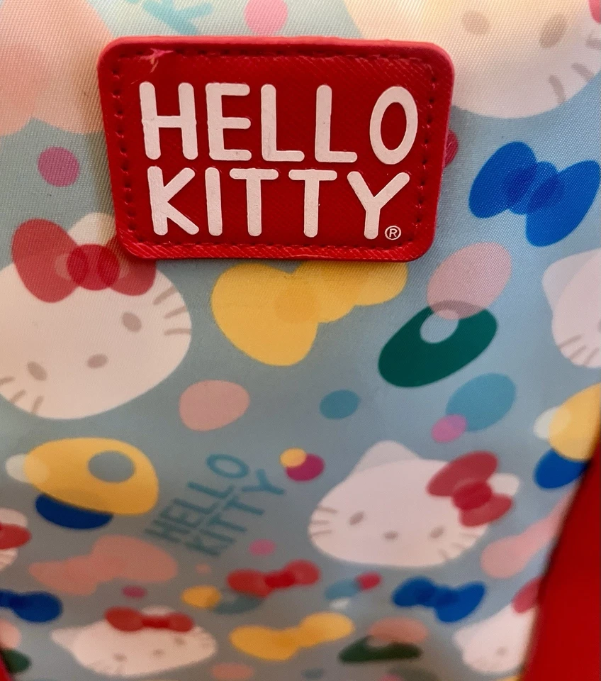 Auténtica bolsa de equipaje de viaje con rodillo de lona Hello Kitty rara Foto 2 de 4